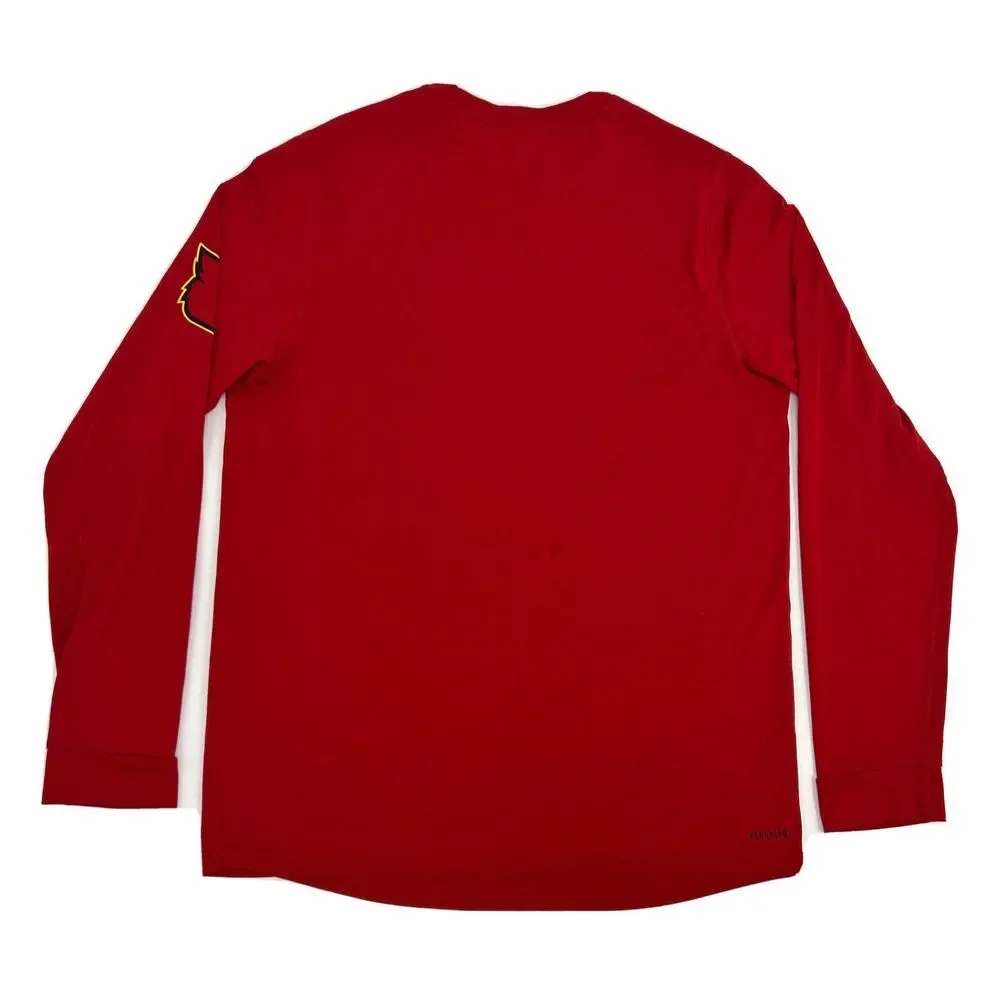 Louisville Cardinals Shirt Men's M Red adidas Long Sleeve Crew Neck Basketball‎